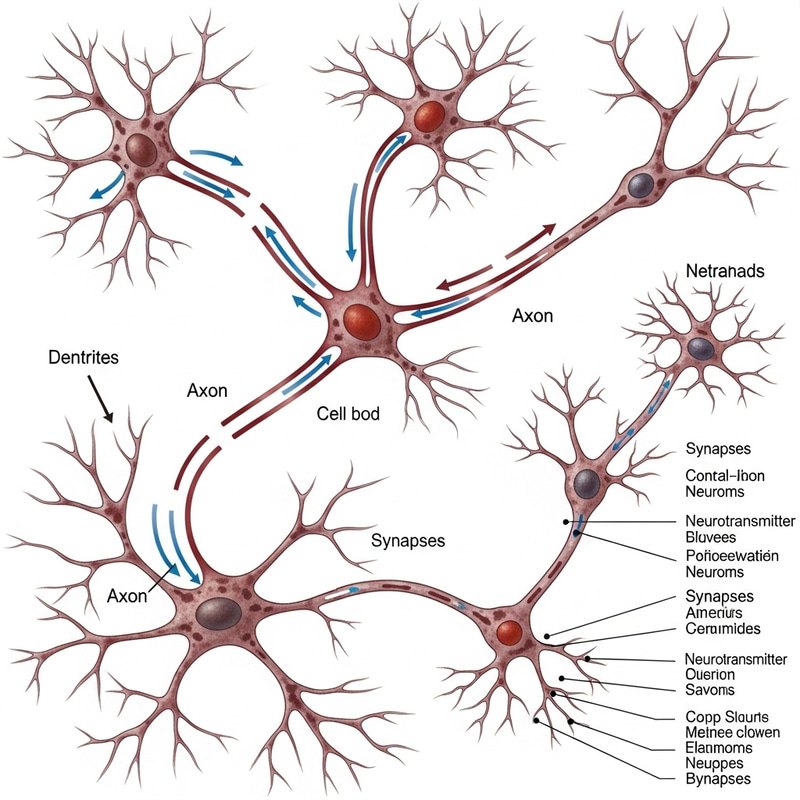 Colorful Illustration of Neural Circuit Functioning Colorful Illustration of Neural Circuit Functioning