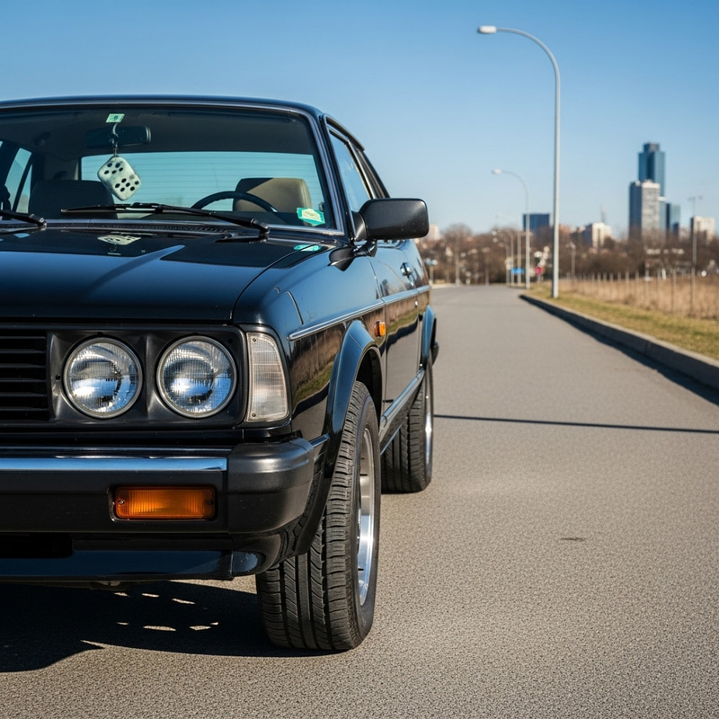 Stunning Black Car Parked in Cityscape Stunning Black Car Parked in Cityscape