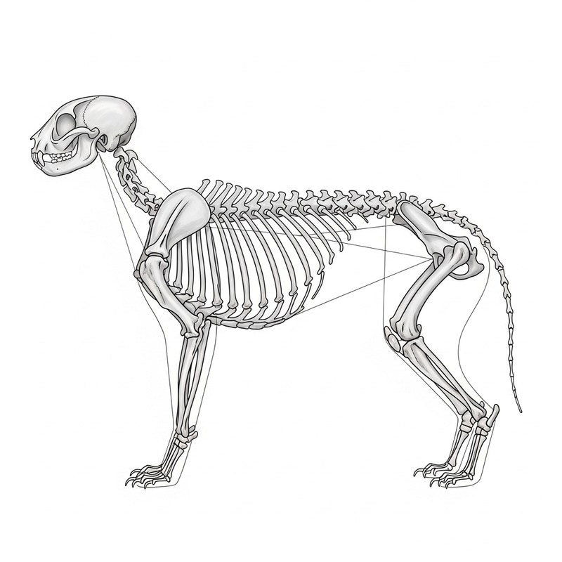 Cat Skeleton - Anatomy Illustration Cat Skeleton - Anatomy Illustration