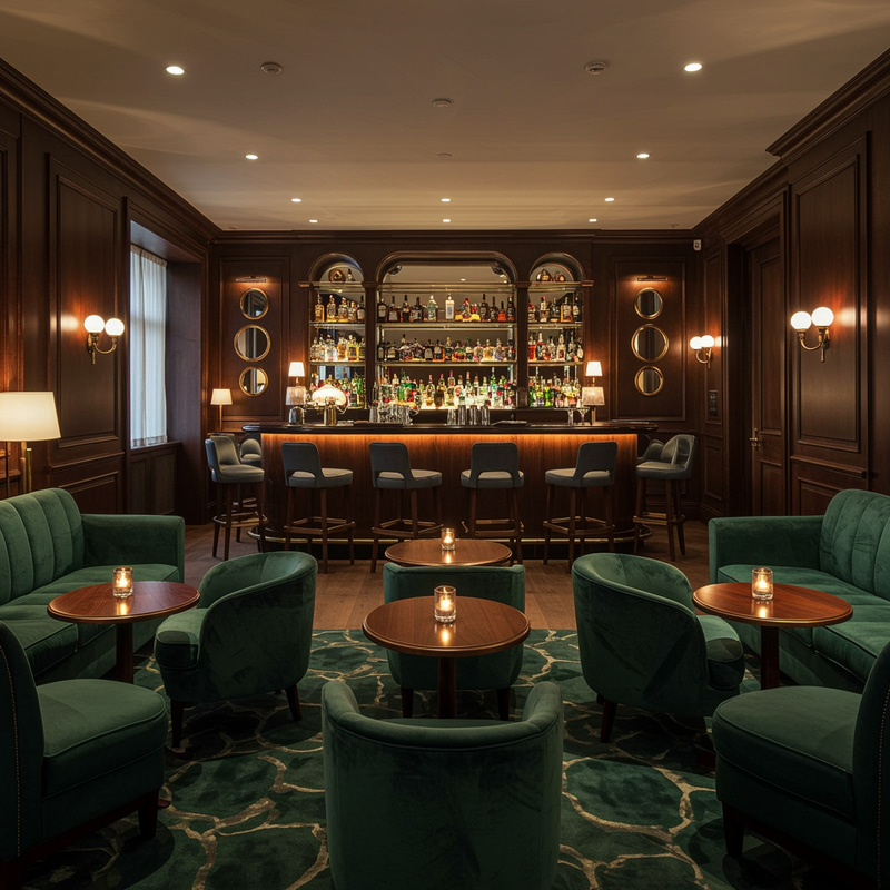 Elegant Mahogany Bar Interior | Luxurious Atmosphere