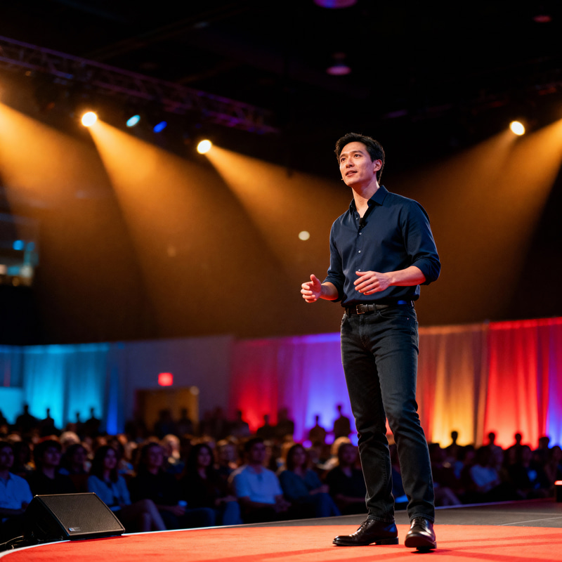 Dynamic Keynote Speaker on Stage Dynamic Keynote Speaker on Stage