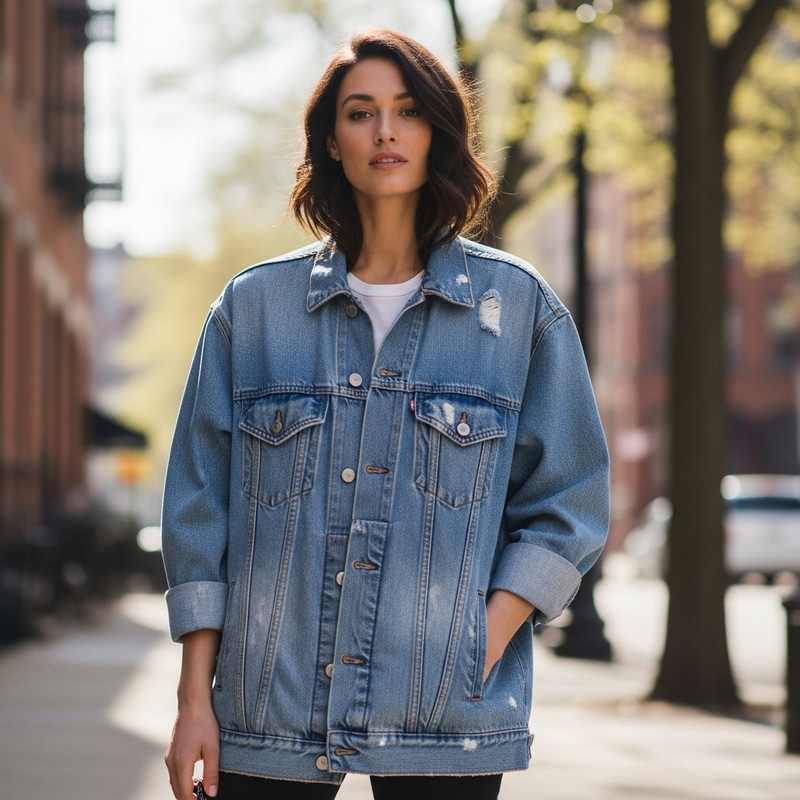 Trendy Oversized Denim Jacket for Women | Boyfriend Style