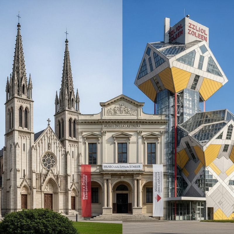 Chiesa S. Massimiliano Kolbe + Museo della lettura Schiller + Zollverein Cube Architecture
