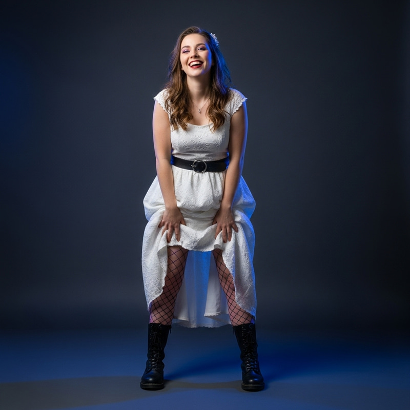 Vibrant Portrait of a Unique Geeky Woman Vibrant Portrait of a Unique Geeky Woman