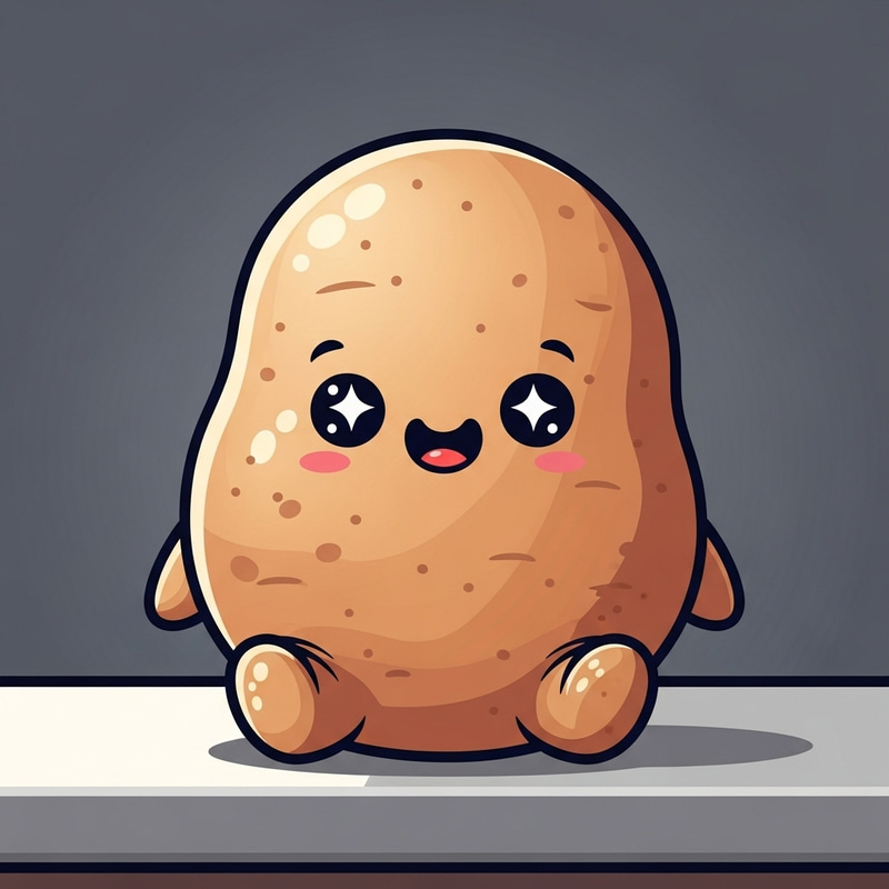 Adorable Baby Potato Illustration - Delightful Expression Adorable Baby Potato Illustration - Delightful Expression
