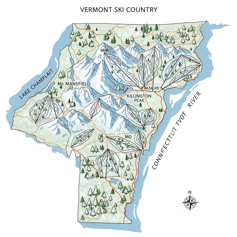 Vermont Ski Resorts Map | Winter Sports Enjoyment Vermont Ski Resorts Map | Winter Sports Enjoyment