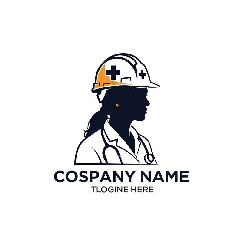 South Asian Medical Professional Woman Construction Logo Design
