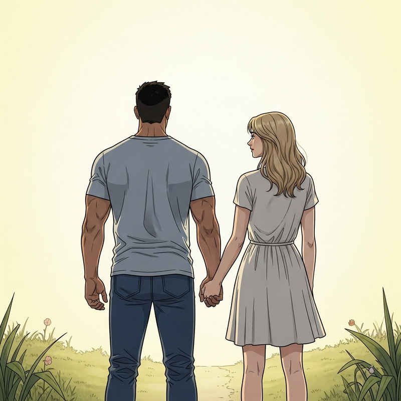 Man and Woman Holding Hands in Peaceful Bond