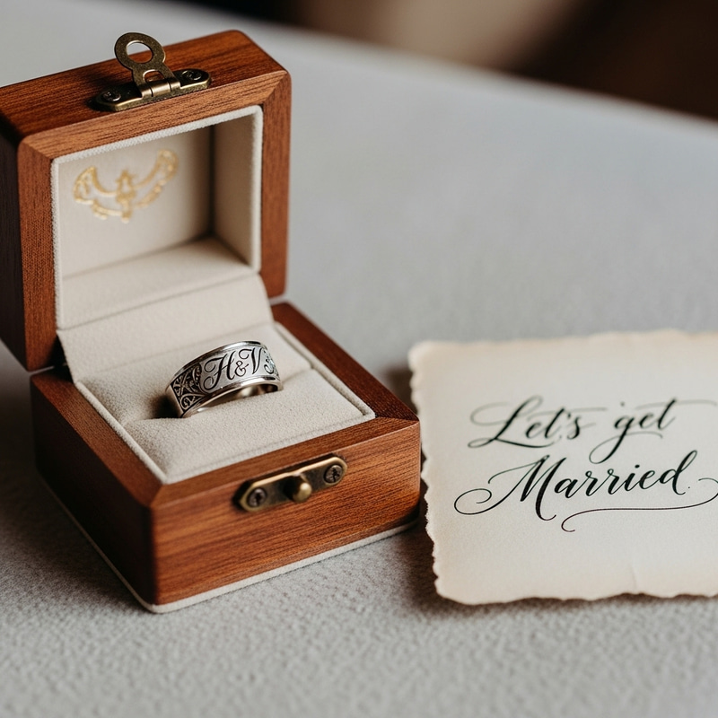 Delicate Wedding Ring with Engraved Initials 'H' and 'V' Delicate Wedding Ring with Engraved Initials 'H' and 'V'