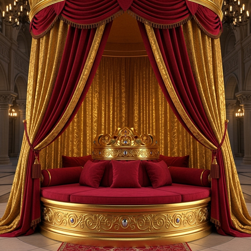 Luxurious Gold Throne Sofa - Majestic Fantasy Décor Luxurious Gold Throne Sofa - Majestic Fantasy Décor