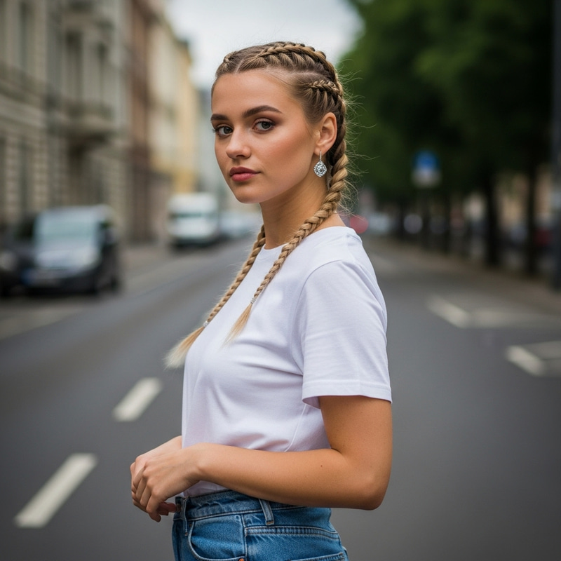 Fashionable Young Woman in High-Fashion Street Style | Urban Photography Fashionable Young Woman in High-Fashion Street Style | Urban Photography