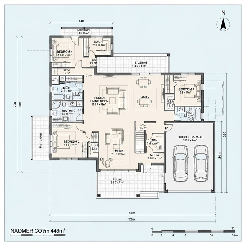 Modern 4 Bedroom House Plan | Spacious Living on 448 sqm Lot Modern 4 Bedroom House Plan | Spacious Living on 448 sqm Lot