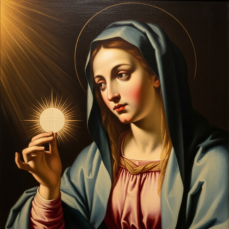 Blessed Virgin Mary & Eucharist Art - Renaissance Devotion Blessed Virgin Mary & Eucharist Art - Renaissance Devotion