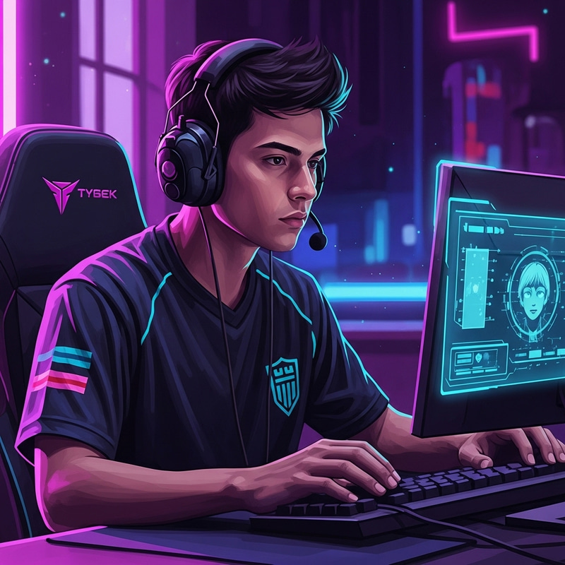 Dynamic Digital Art of an Esports Player