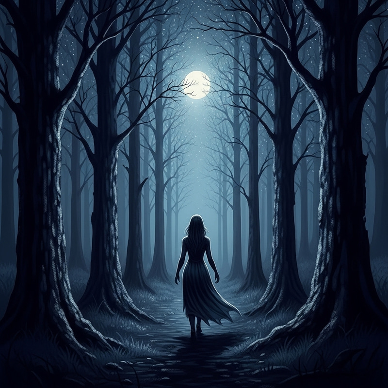 Ethereal Moonlit Forest Silhouette | Enchanting Fantasy Scene Ethereal Moonlit Forest Silhouette | Enchanting Fantasy Scene