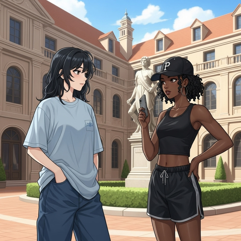 Anime Girls at Fancy Private School - Best Friends Moment Anime Girls at Fancy Private School - Best Friends Moment