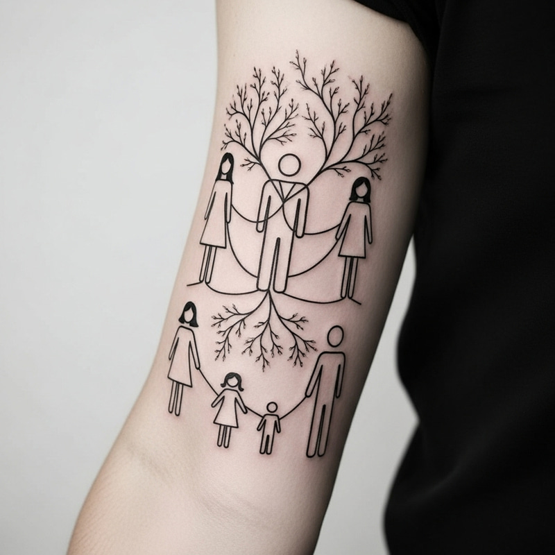 Minimalist Family Tattoo Designs | Symbol of Unity