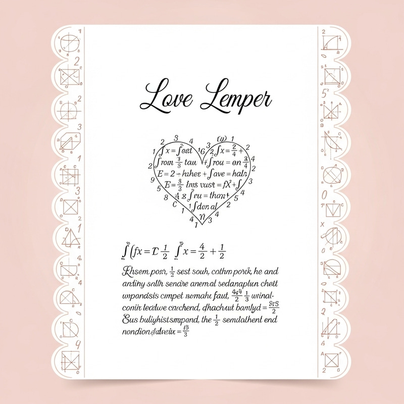 Mathematics Inspired Love Letter Design | Elegant Blush Elements Mathematics Inspired Love Letter Design | Elegant Blush Elements