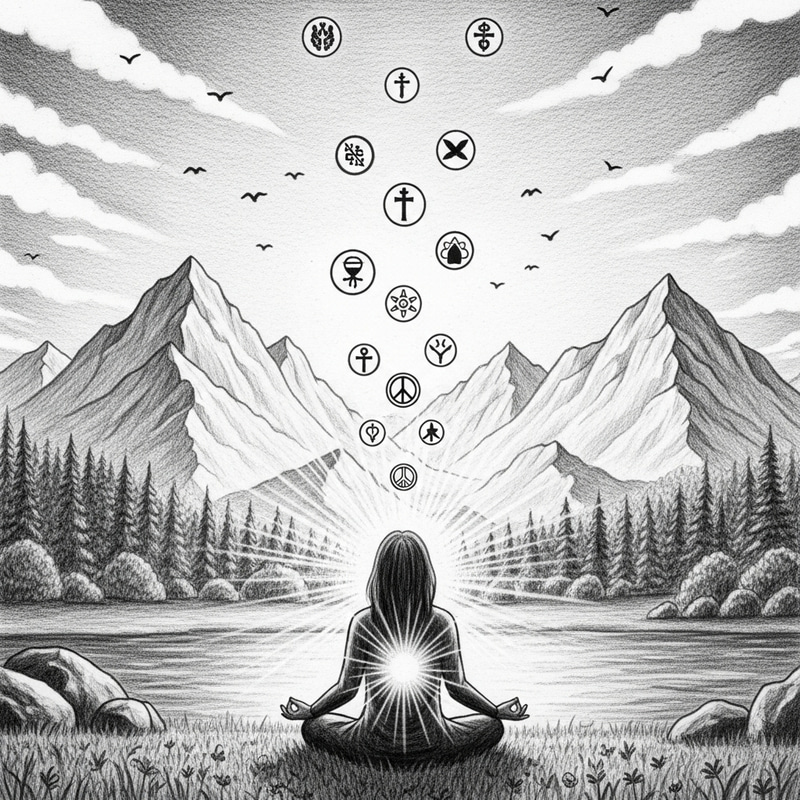 Spiritual Self Drawing: Inner Peace Poster & Embracement Spiritual Self Drawing: Inner Peace Poster & Embracement