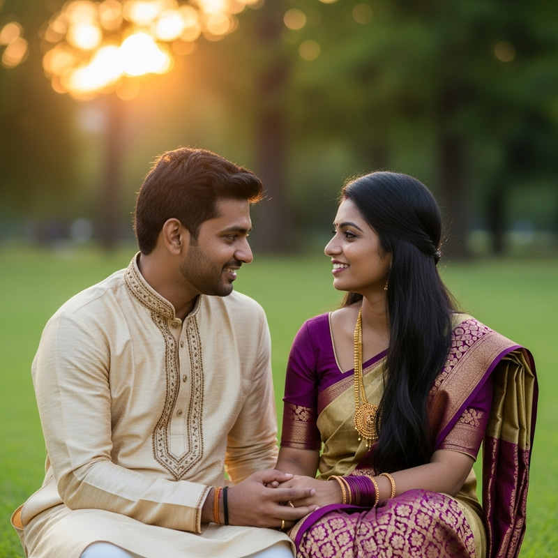 Bhanu and Geetha: Romantic Love Scene in the Park Bhanu and Geetha: Romantic Love Scene in the Park