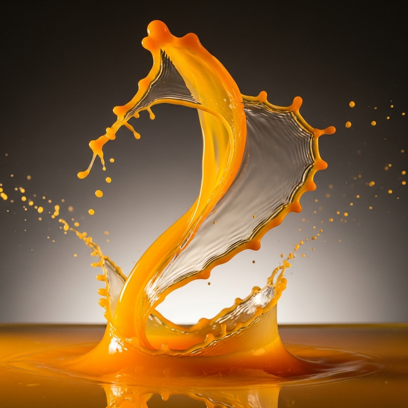 Energetic Orange Juice Splash Imagery