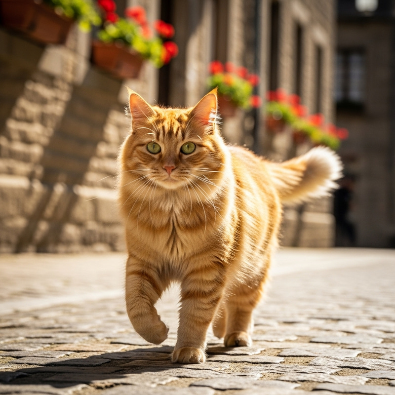 Cat Walking - Adorable Feline Strolling Around Cat Walking - Adorable Feline Strolling Around