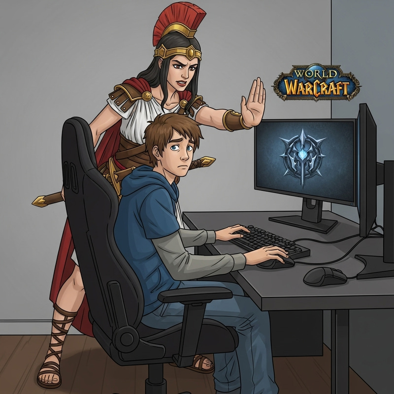 Goddess of War Bellona Stops Lehi from Playing World of Warcraft Goddess of War Bellona Stops Lehi from Playing World of Warcraft
