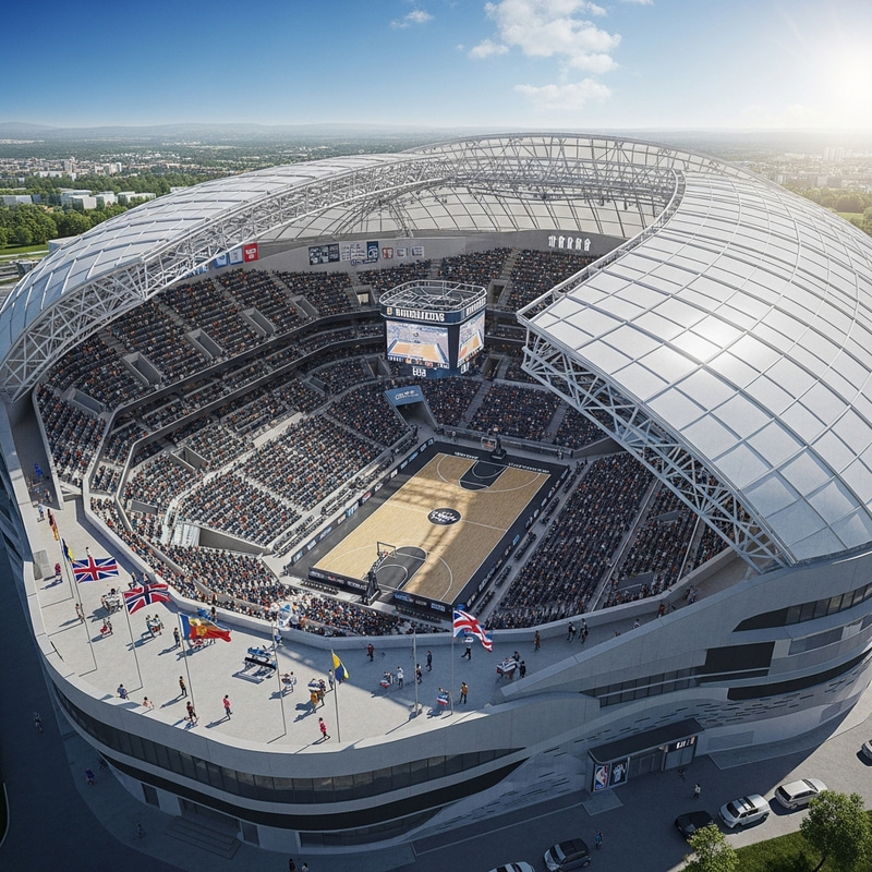 Modern Basketball Stadium Design with Retractable Roof Modern Basketball Stadium Design with Retractable Roof
