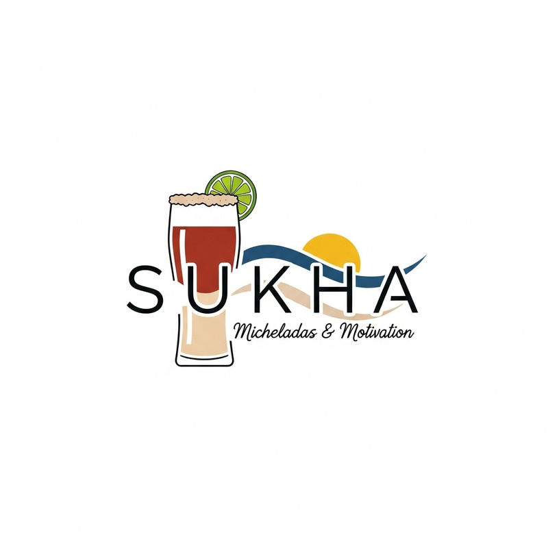 Sukha: Clear & Minimalist Logo for Micheladas & Quotes