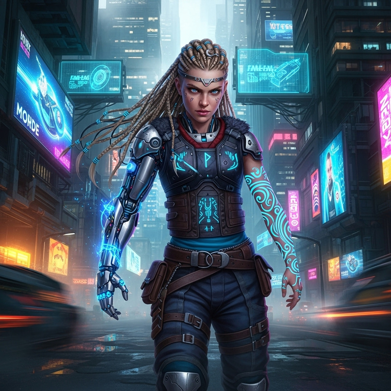 Viking Girl in a Stunning Cyberpunk Universe Viking Girl in a Stunning Cyberpunk Universe