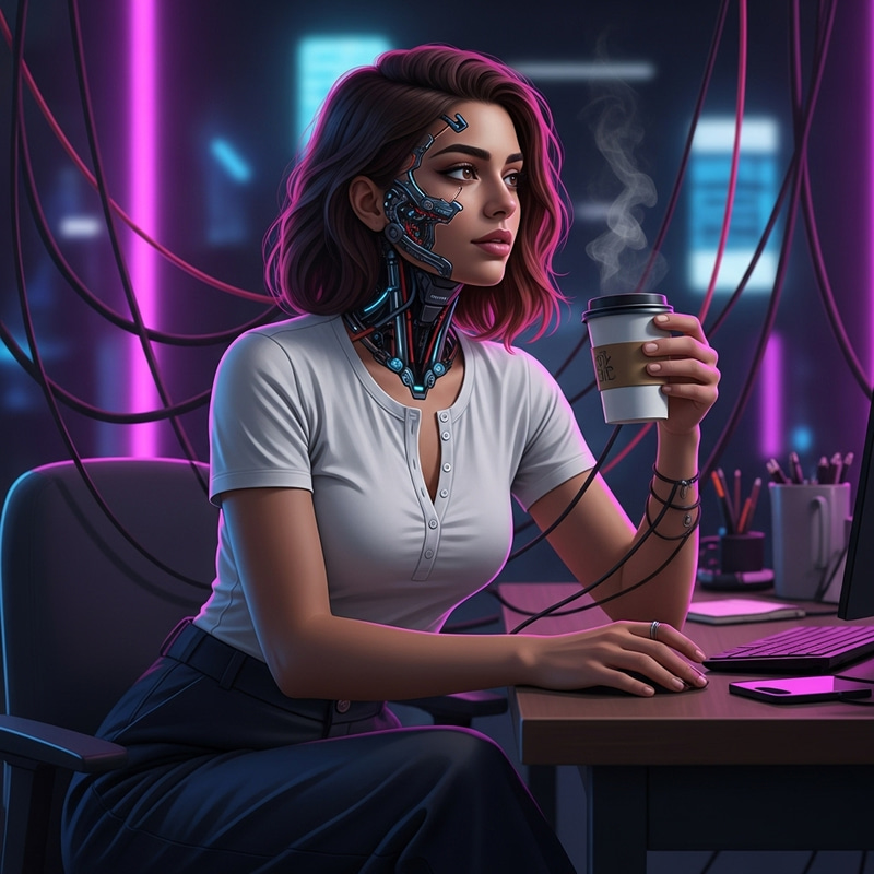 Futuristic Cyberpunk Robot Woman | Beauty in Tech World Futuristic Cyberpunk Robot Woman | Beauty in Tech World