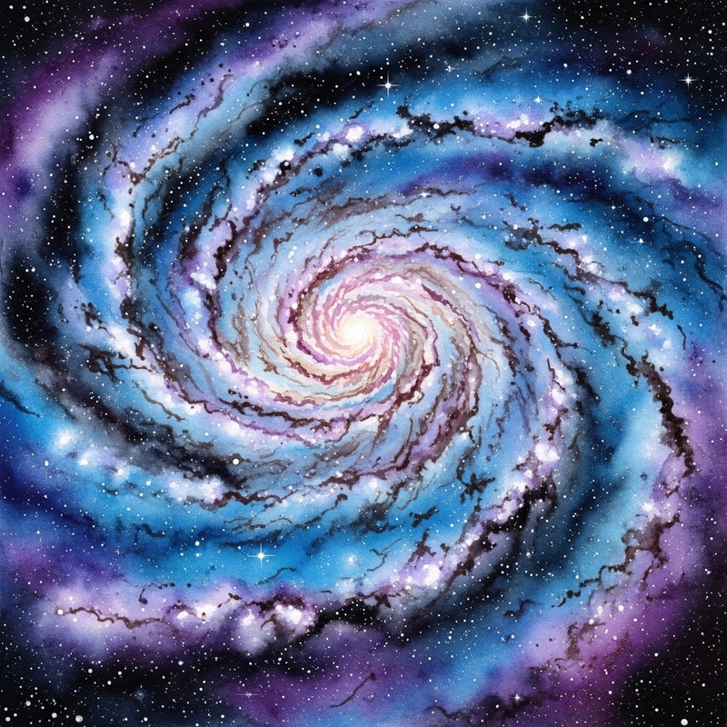 Detailed Galaxy Watercolor Art Detailed Galaxy Watercolor Art