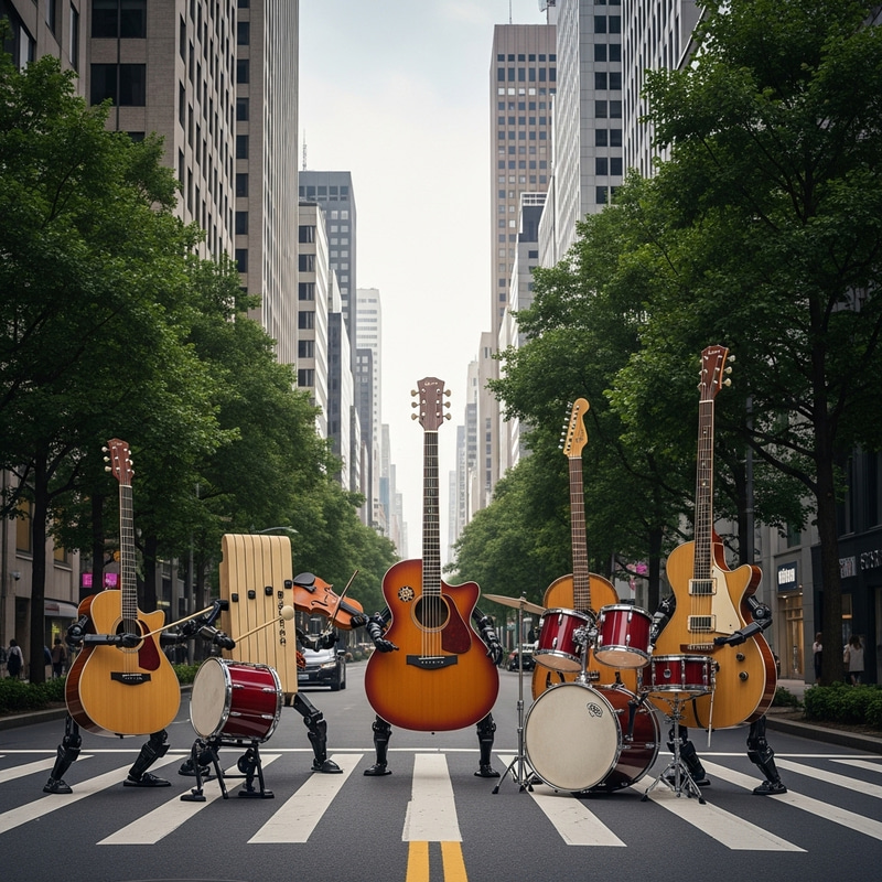 Enchanting Urban Musical Instrument Scene Enchanting Urban Musical Instrument Scene