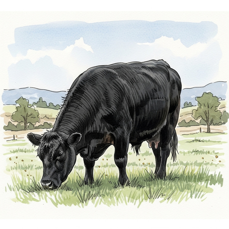 Watercolor Angus Cow Art - Beautiful Farm Decor