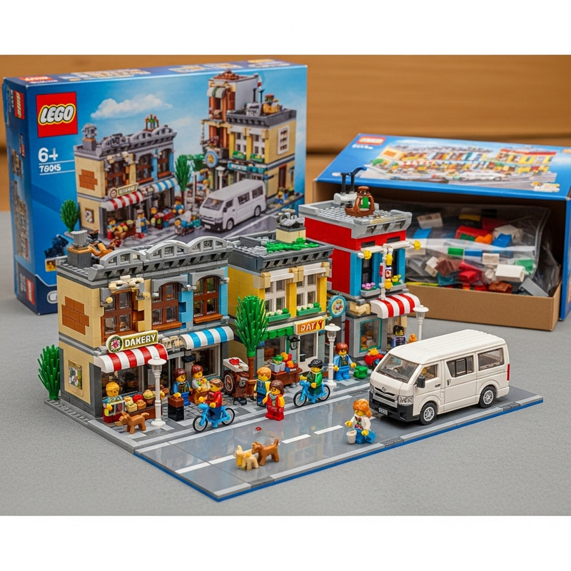 Detailed Lego Toy with Toyota Hiace Van in HD Quality
