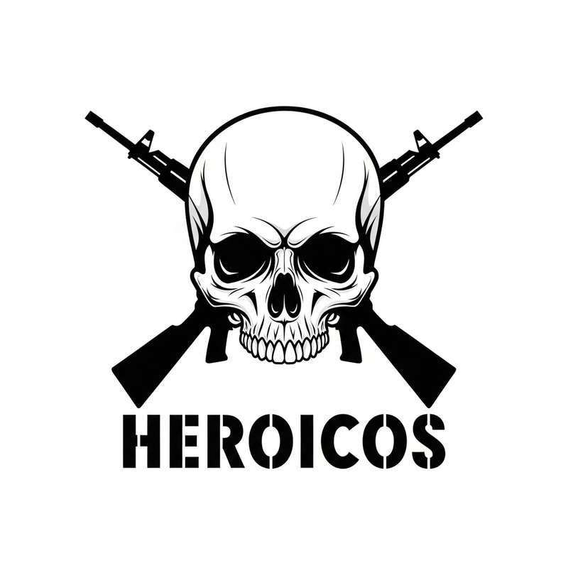 Heroicos Skull with Guns: Symbolic Representation of Courage