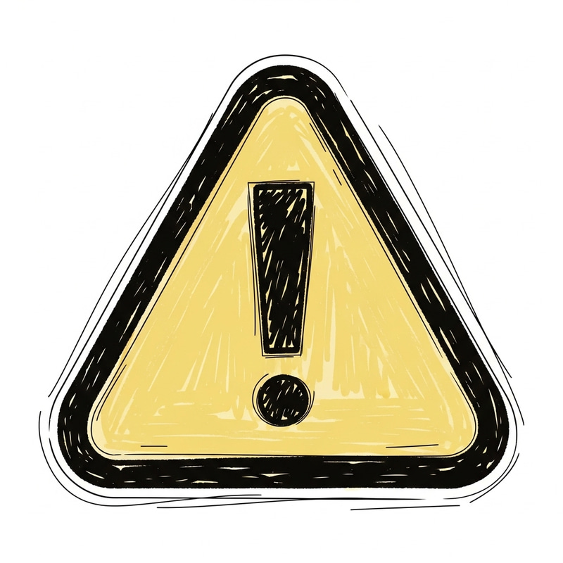 Sketch Style Warning Sign with Exclamation Mark Sketch Style Warning Sign with Exclamation Mark