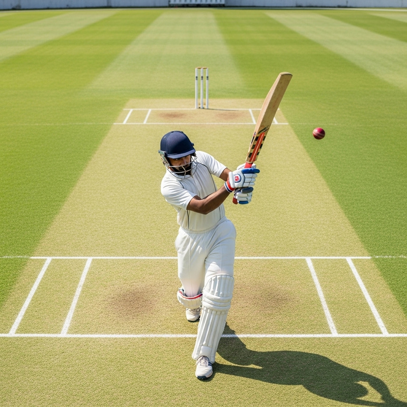 Top View of Indian Cricket Player in Action