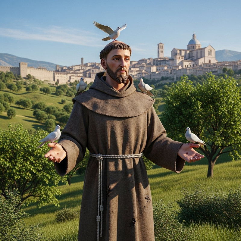 3D Rendering of Saint Francis of Assisi in Assisi, Italy 3D Rendering of Saint Francis of Assisi in Assisi, Italy