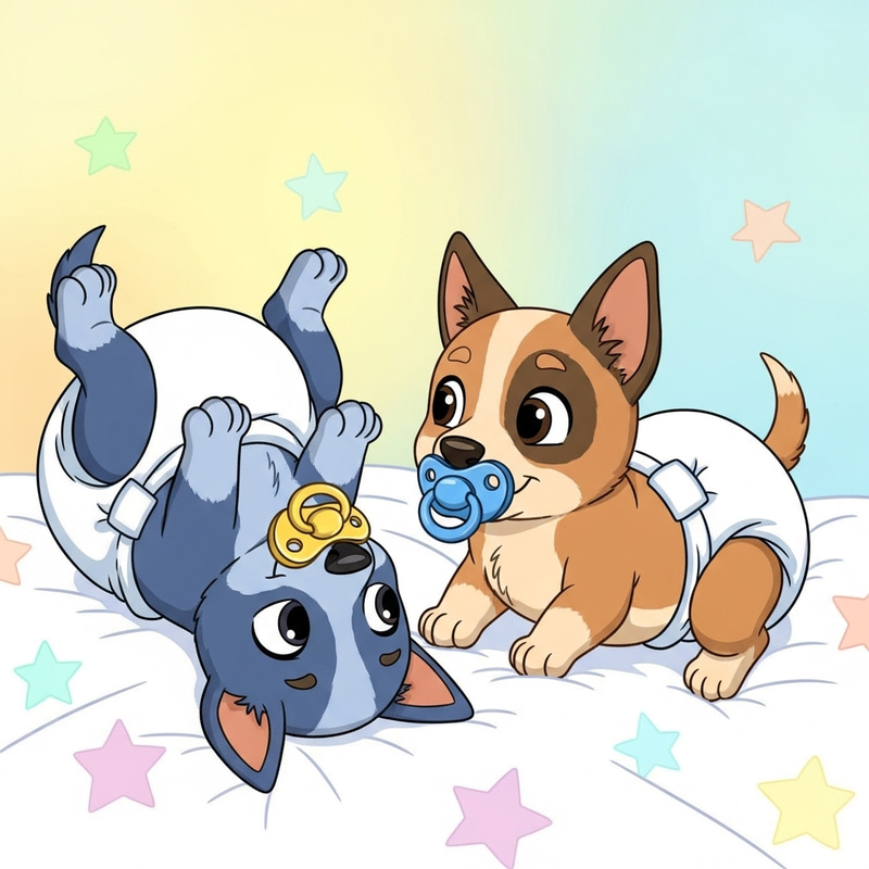 Bluey and Bingo Diapers Newborn Chupete Cartoon Heeler