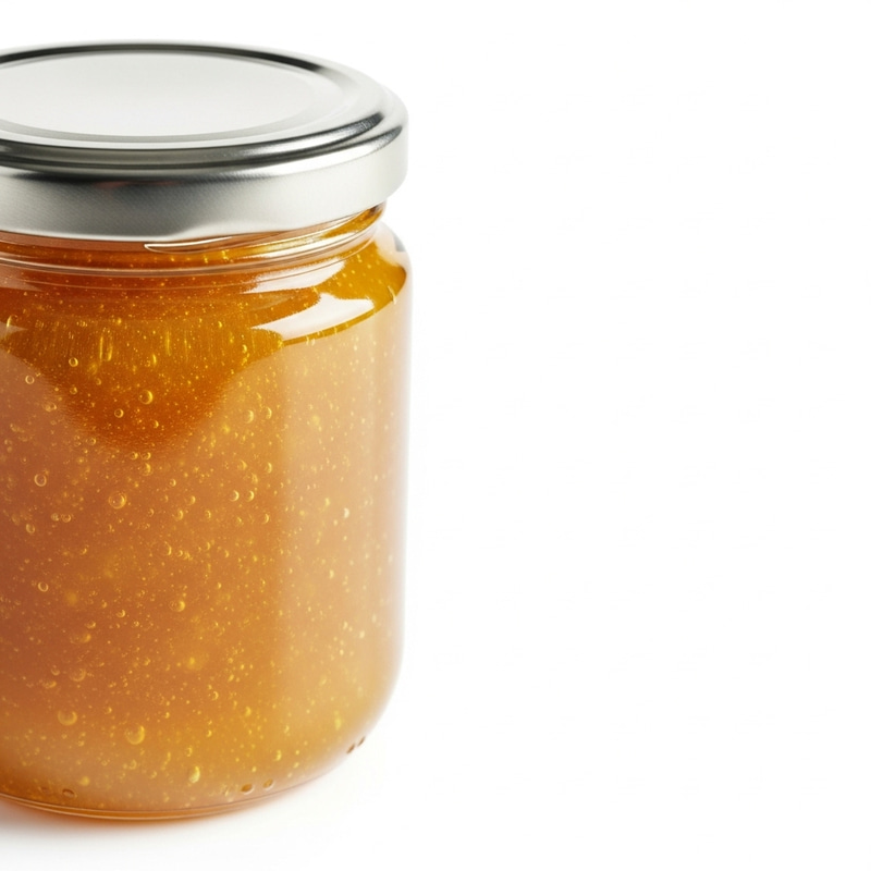 Organic Honey Jam on White Background Organic Honey Jam on White Background