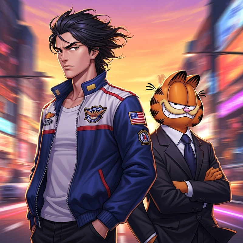 Japanese Anime Cosplay: Maduro as Fujiwara and Biden as Gato