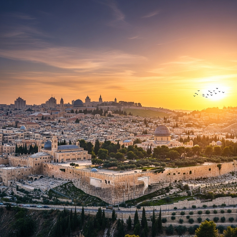 Stunning Sunset View of Jerusalem's Ancient City