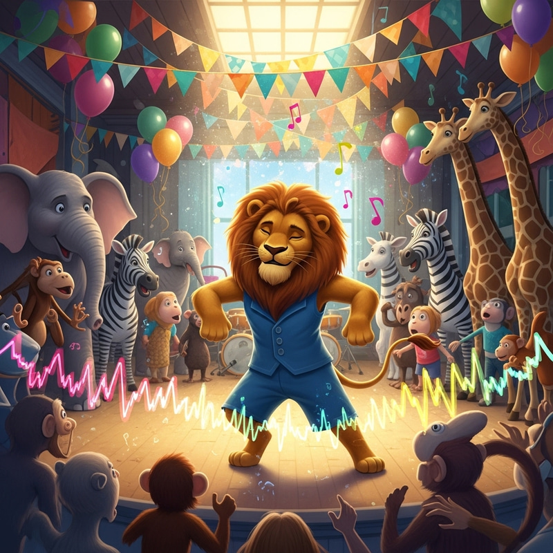 Energetic Lion Dancing at Festive Celebration Energetic Lion Dancing at Festive Celebration