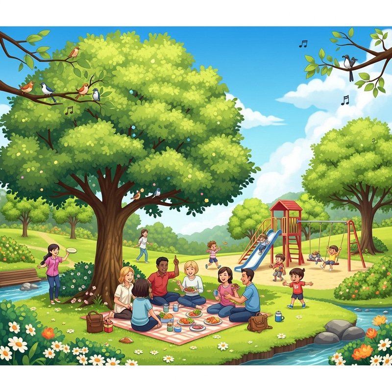 A Day of Pure Joy: Happy Community Gathering in the Park