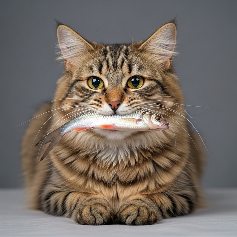Cat with Fish: A Blend of Playfulness and Predator Instincts Cat with Fish: A Blend of Playfulness and Predator Instincts