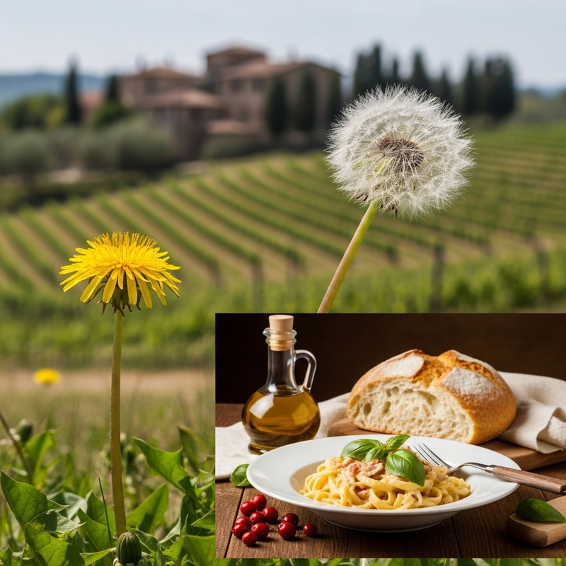 Italian Dandelion & Traditional Cuisine - Beautiful Italian Scene Italian Dandelion & Traditional Cuisine - Beautiful Italian Scene