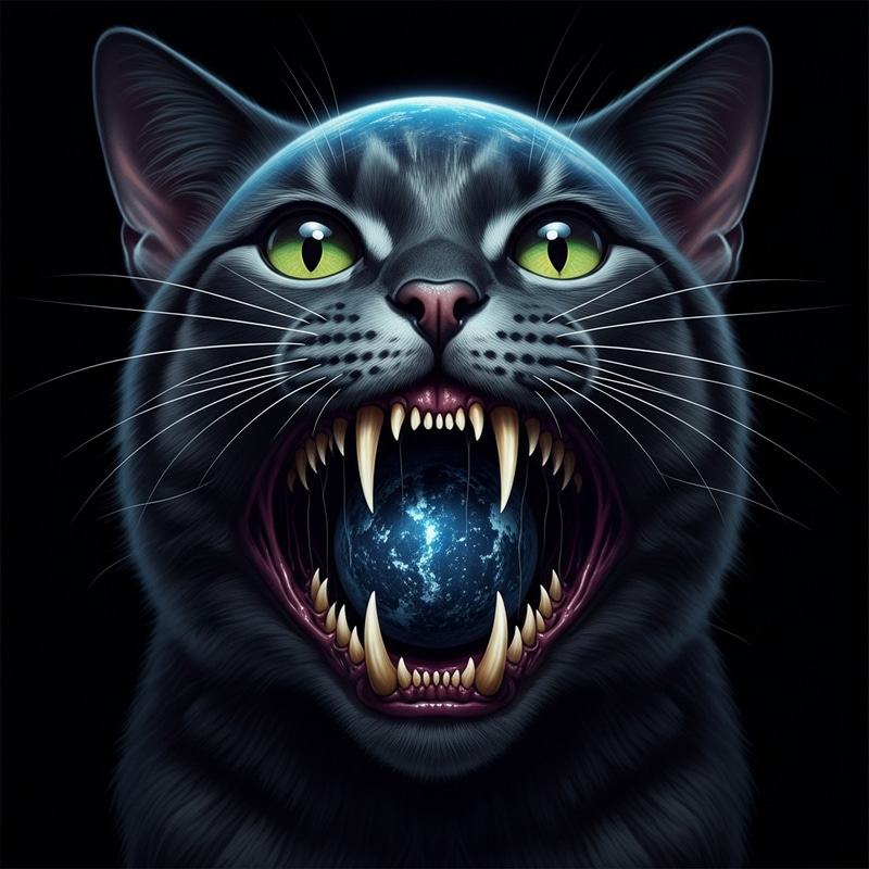 Cosmic Cat: Universe's Nightmare with Razor Teeth Cosmic Cat: Universe's Nightmare with Razor Teeth