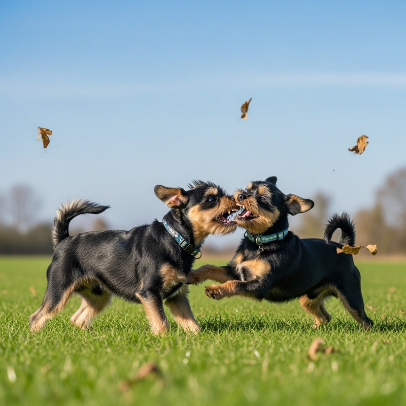 Playful Affenpinscher Dog Fight in Grassy Field | Energetic Playtime Playful Affenpinscher Dog Fight in Grassy Field | Energetic Playtime
