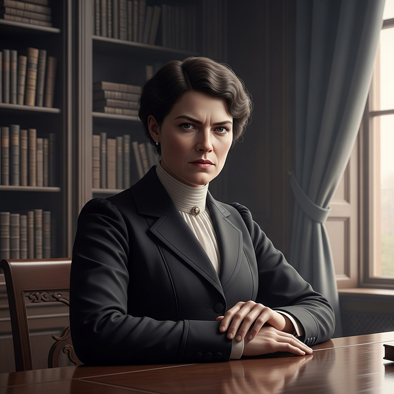 Portrait of Alexandra Kollontai - Female Icon with Short, Dark Hair Portrait of Alexandra Kollontai - Female Icon with Short, Dark Hair